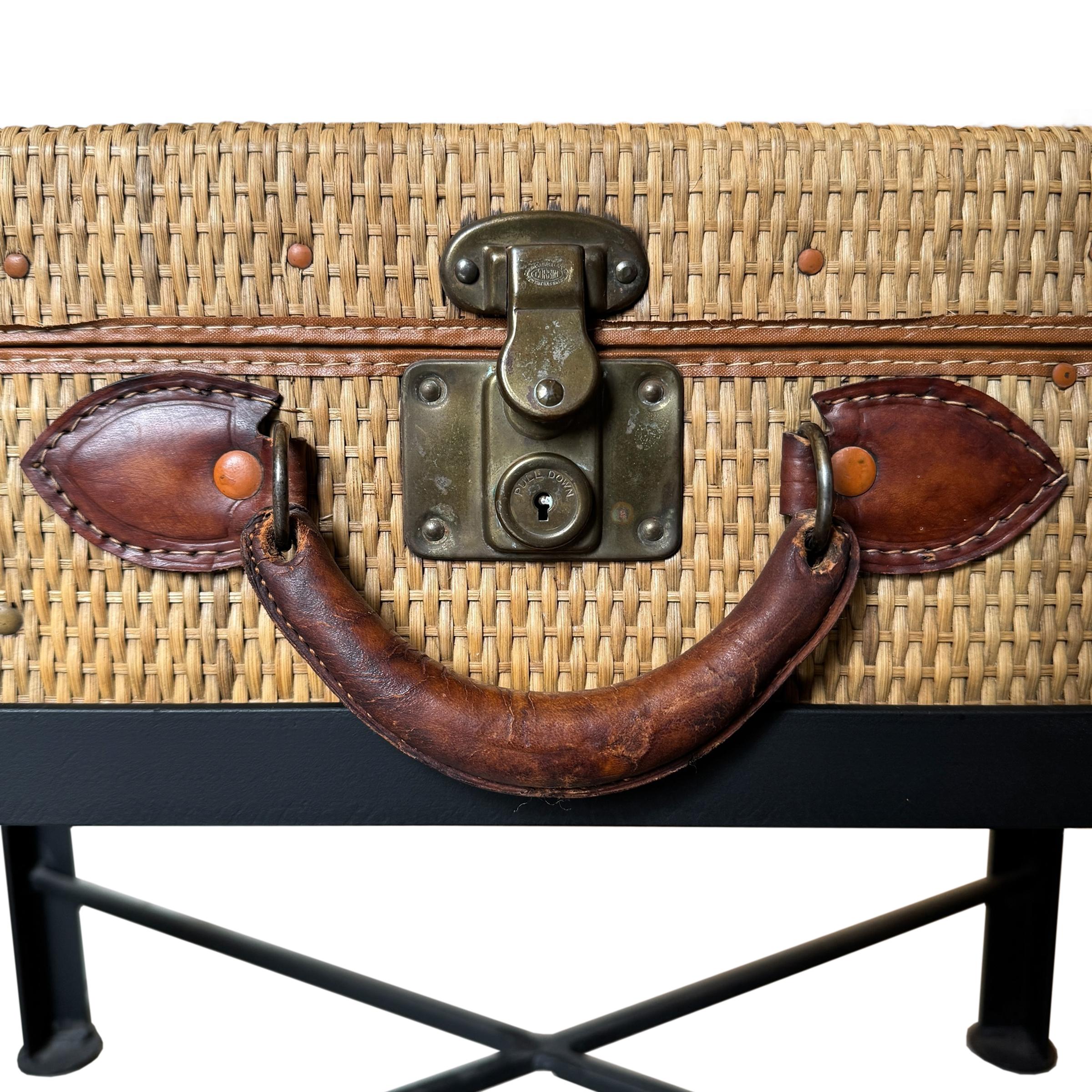 Early 20th Century English Trunk on Custom Table Base For Sale 4