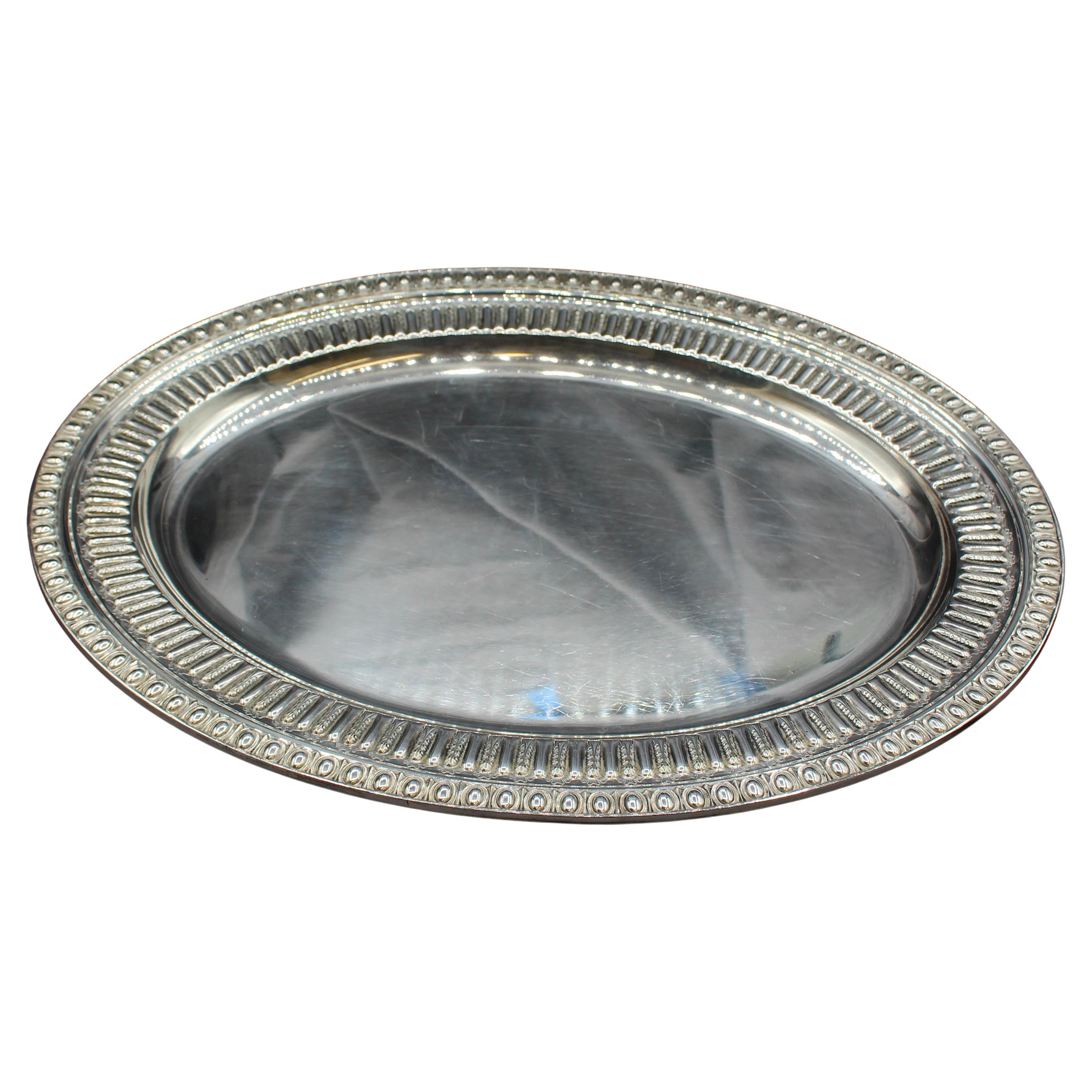 Early 20th Century English Wallace "Ornate Georgian" Silver Plate Meat Platter