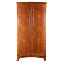Early 20th Century English Walnut Wardrobe Armoire