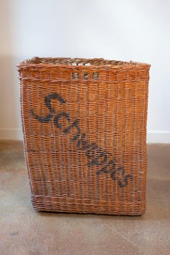 Early 20th Century English Wicker Advertising Basket – Schweppes