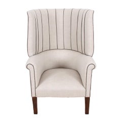 Antique Early 20th Century English Wingback Armchair