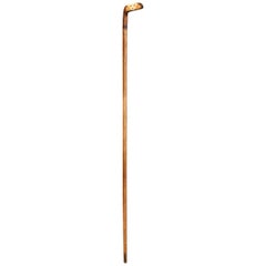 Early 20th Century English Wooden Golf Club Walking Stick or “Sunday Cane”