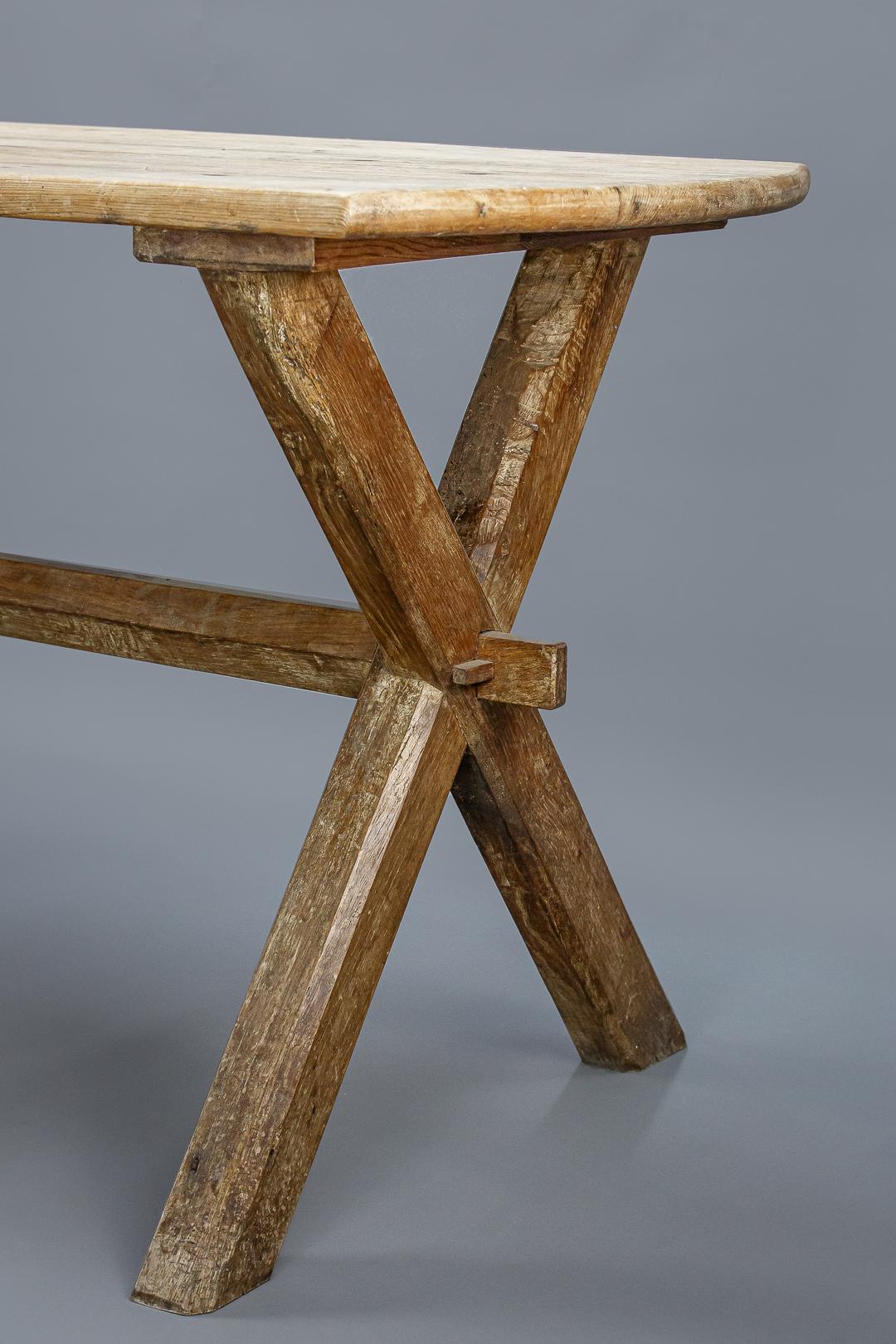 Early 20th Century English X-Frame Tavern Table 7