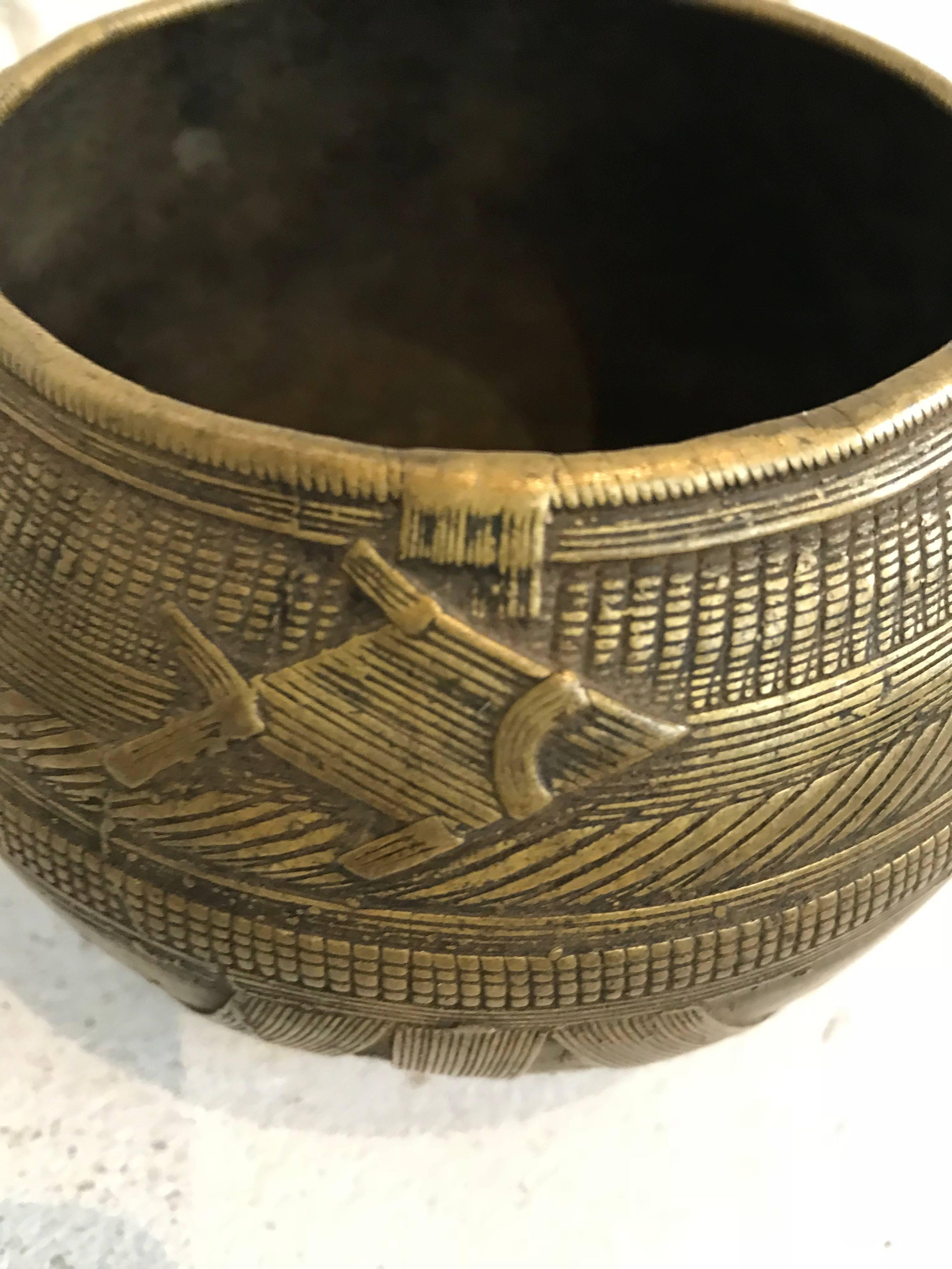 Brass Early 20th century Dhorkra Measuring Bowl 