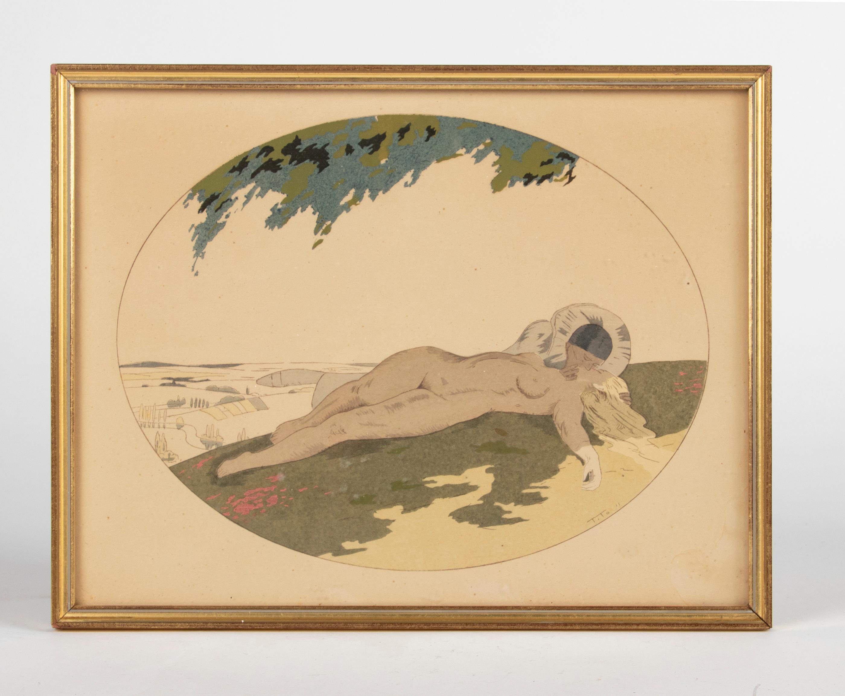 Early 20th Century Erotic Pochoir Prints by Ettore TITO For Sale 4