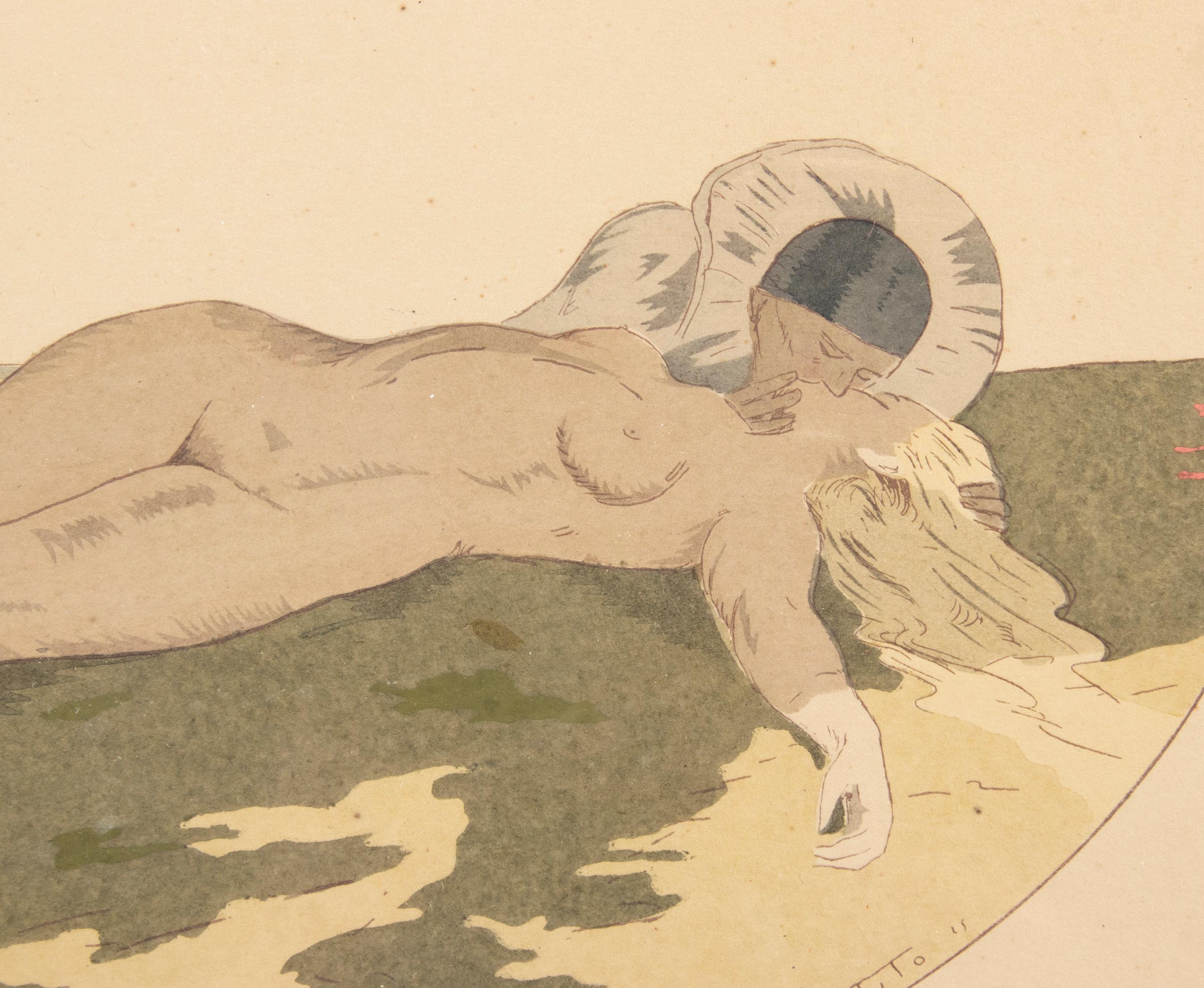 Early 20th Century Erotic Pochoir Prints by Ettore TITO For Sale 5