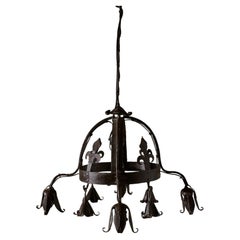 Early 20th Century estate made blacksmith hanging light