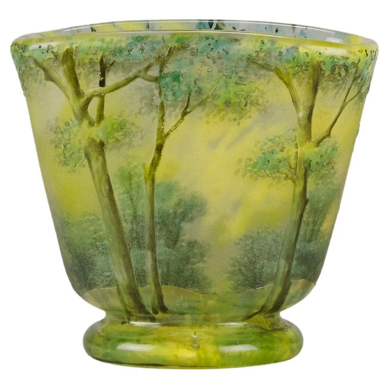 Early 20th Century etched glass vase entitled 