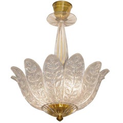Early 20th Century European Glass and Brass Chandelier