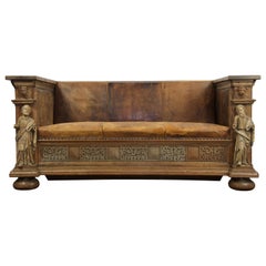 Early 20th Century European Leather Sofa