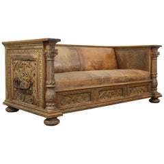 Early 20th Century European Leather Sofa
