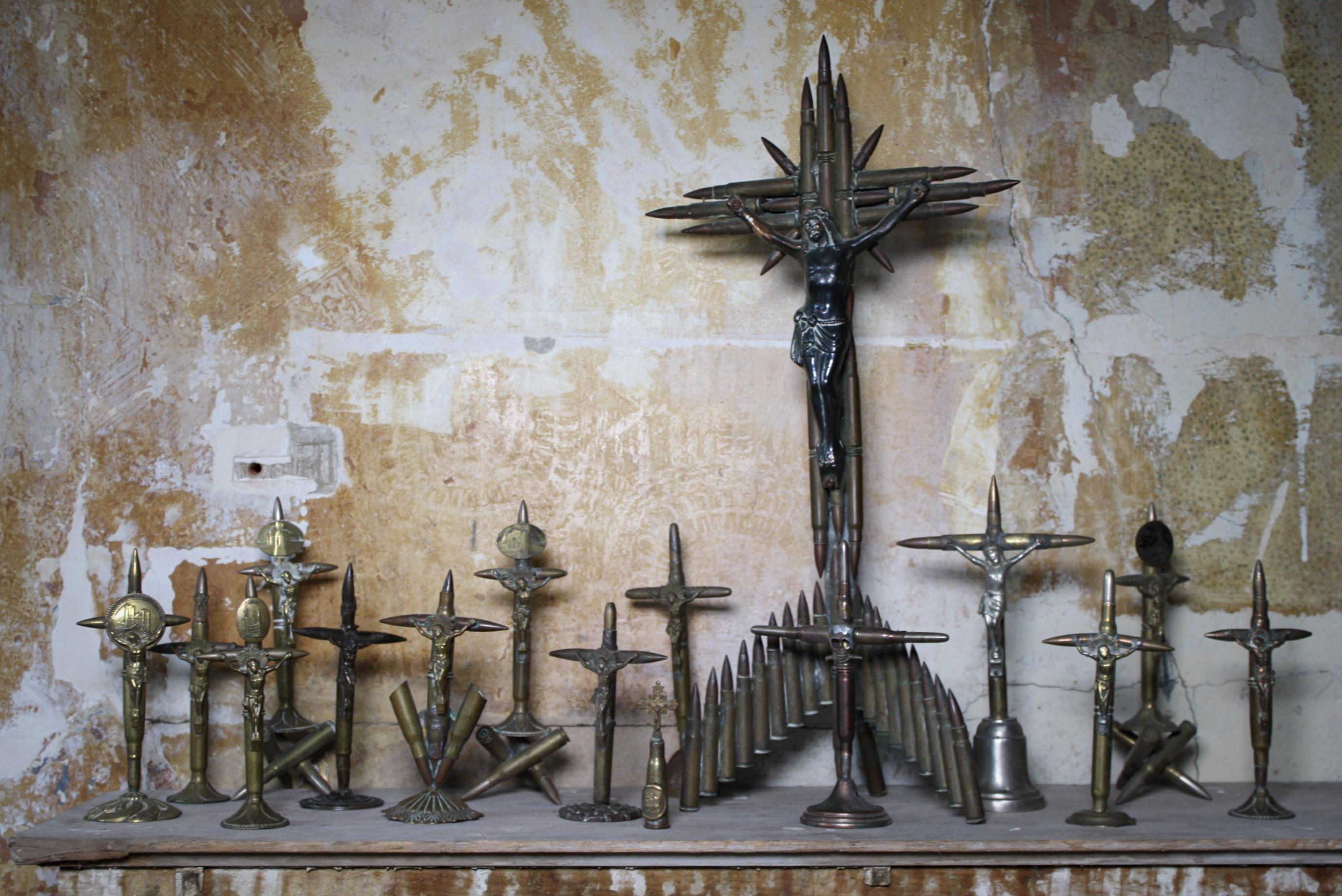 Early 20th Century European Trench Folk Art Bullets Crucifix Macabre War 6