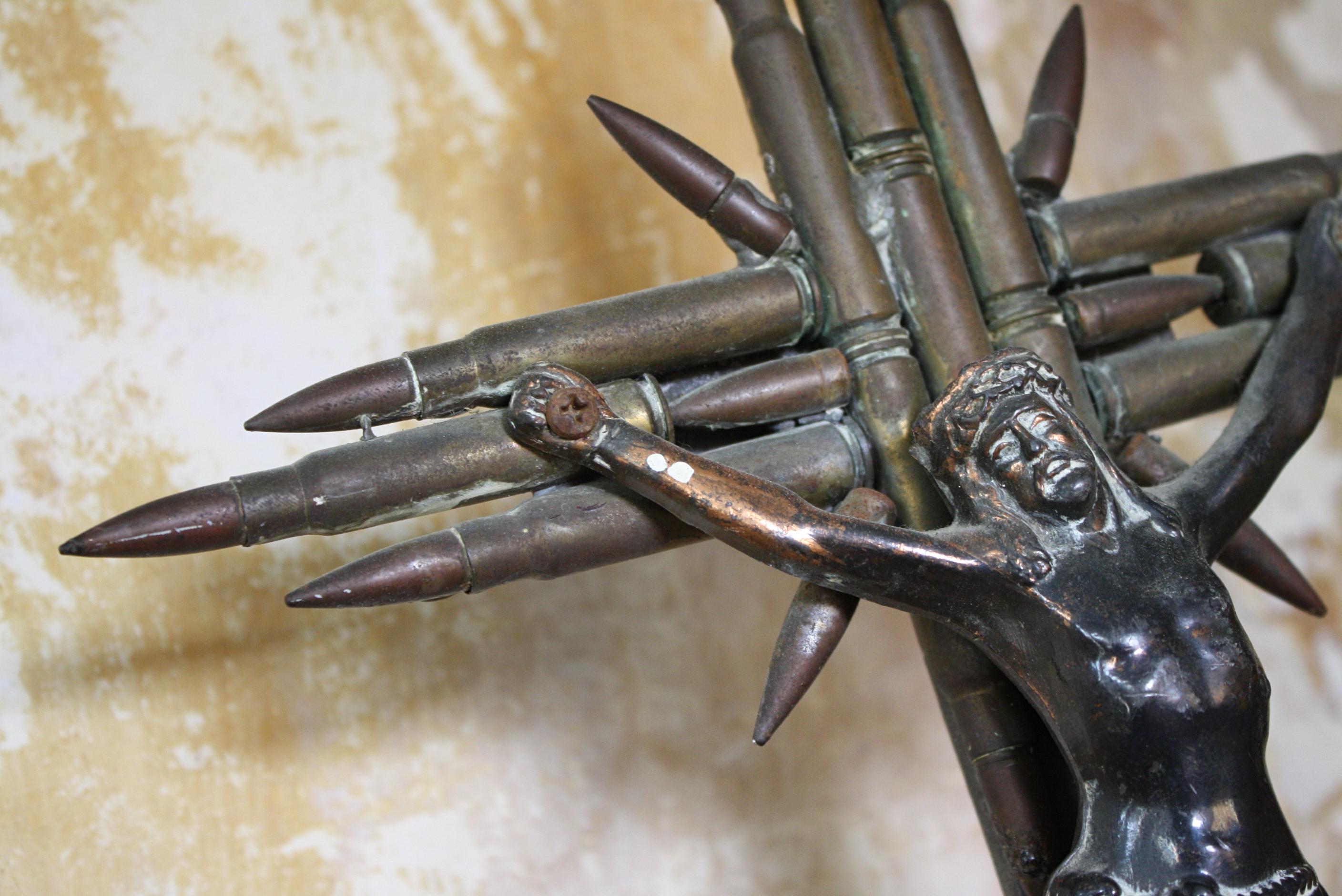 Early 20th Century European Trench Folk Art Bullets Crucifix Macabre War 7