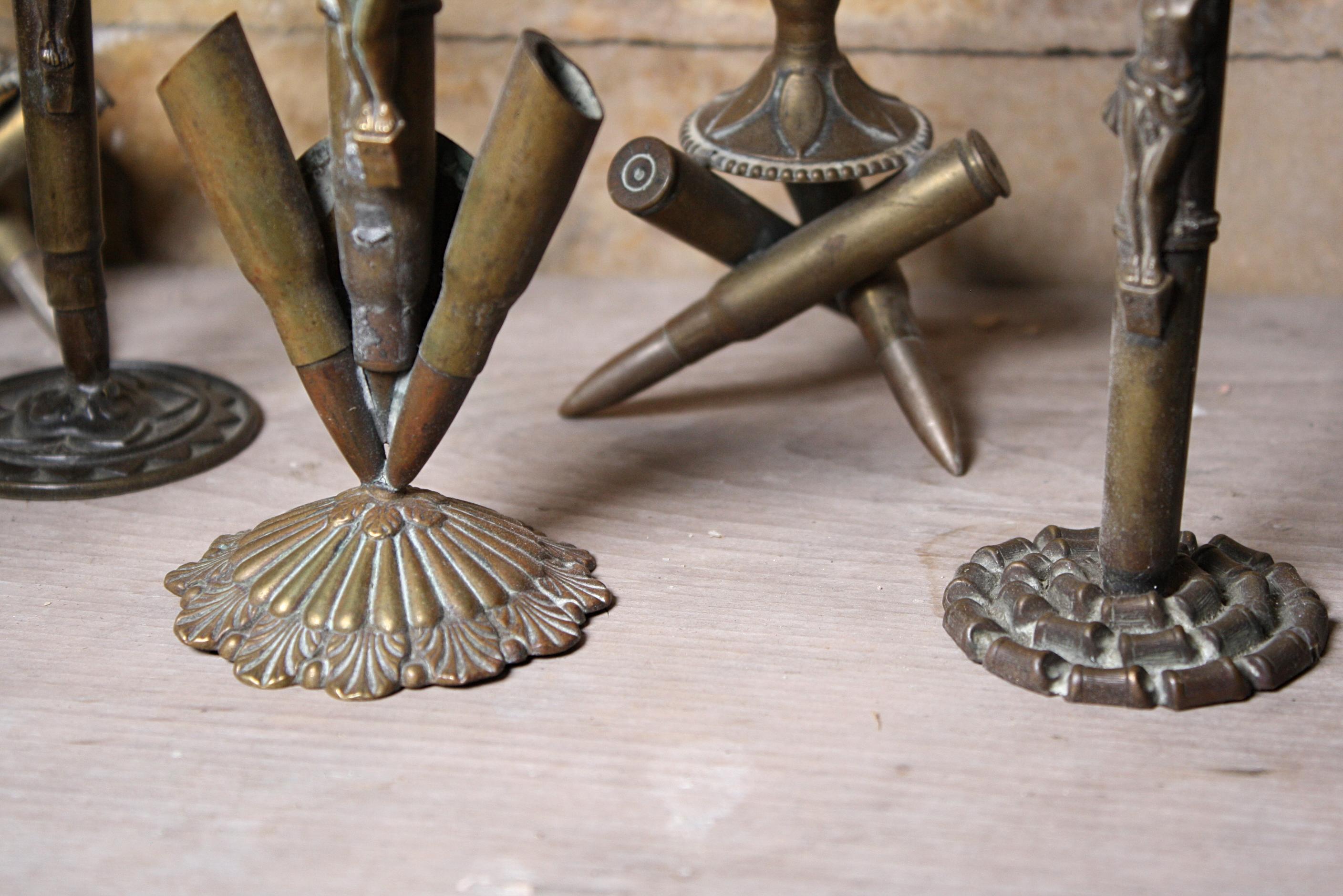 Early 20th Century European Trench Folk Art Bullets Crucifix Macabre War 3