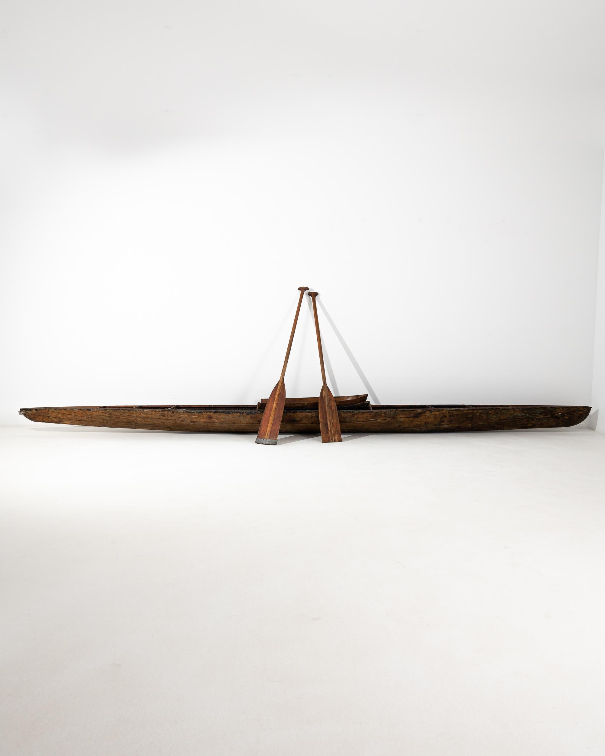 German Early 20th Century, European Wooden Kayak