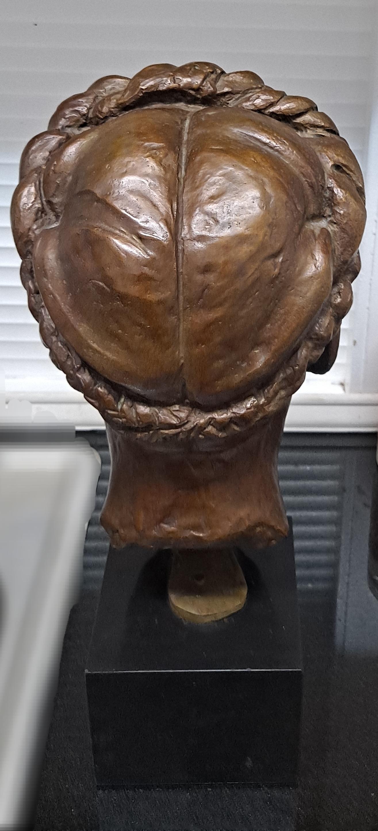 Early 20th Century Exceptional Bronze Female Bust Sculpture by Mystery Artist.  In Excellent Condition For Sale In San Francisco, CA