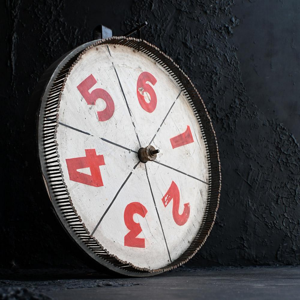 Folk Art Early 20th Century Fairground/Carnival Roulette Games Wheel For Sale