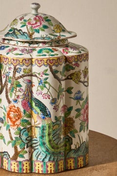 Vasetto di zenzero in porcellana cinese Famille Rose dell'inizio del XX secolo