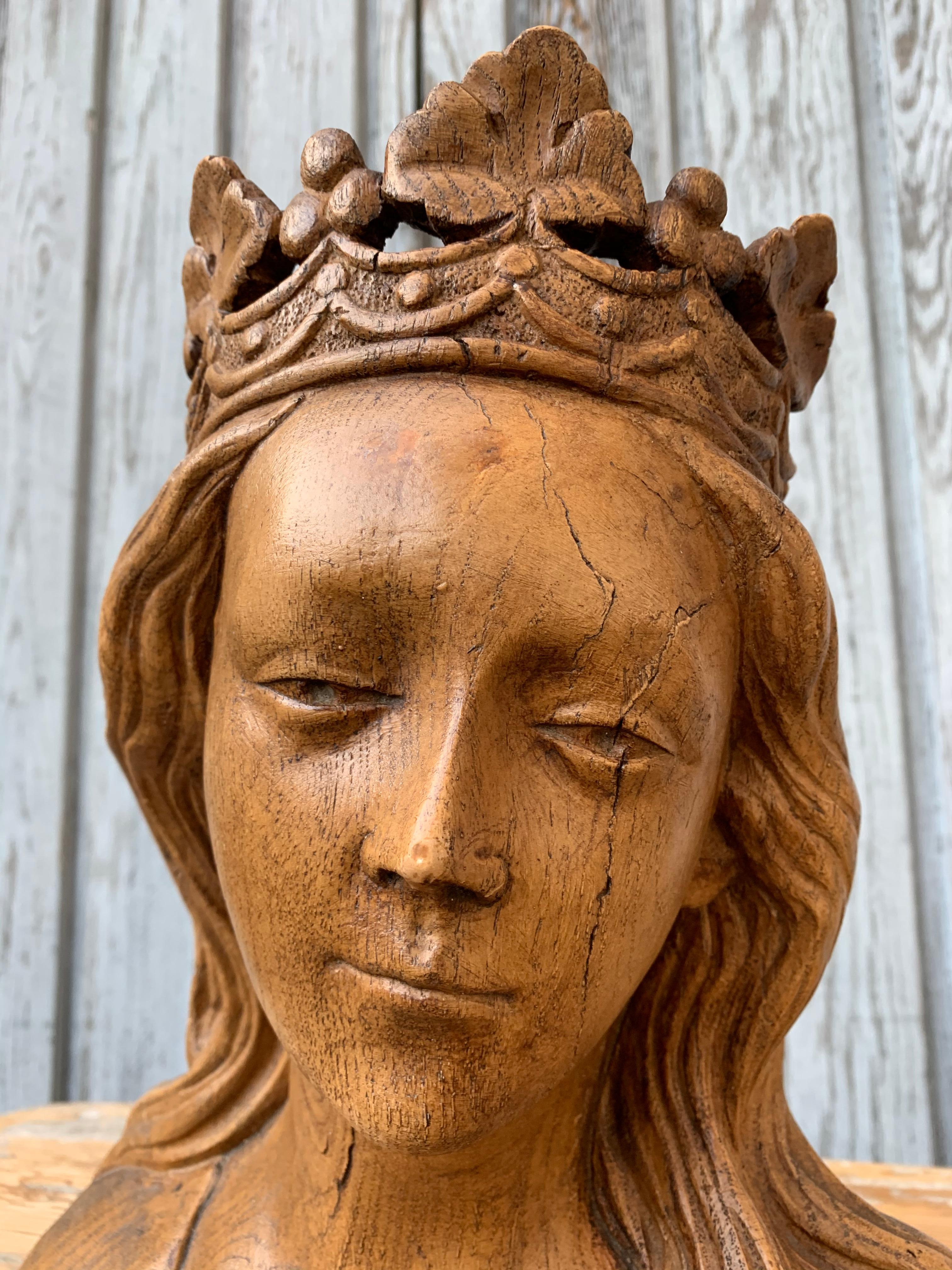 Early 20th Century Faux Bois Terracotta Sculpture of the Virgin Mary 5