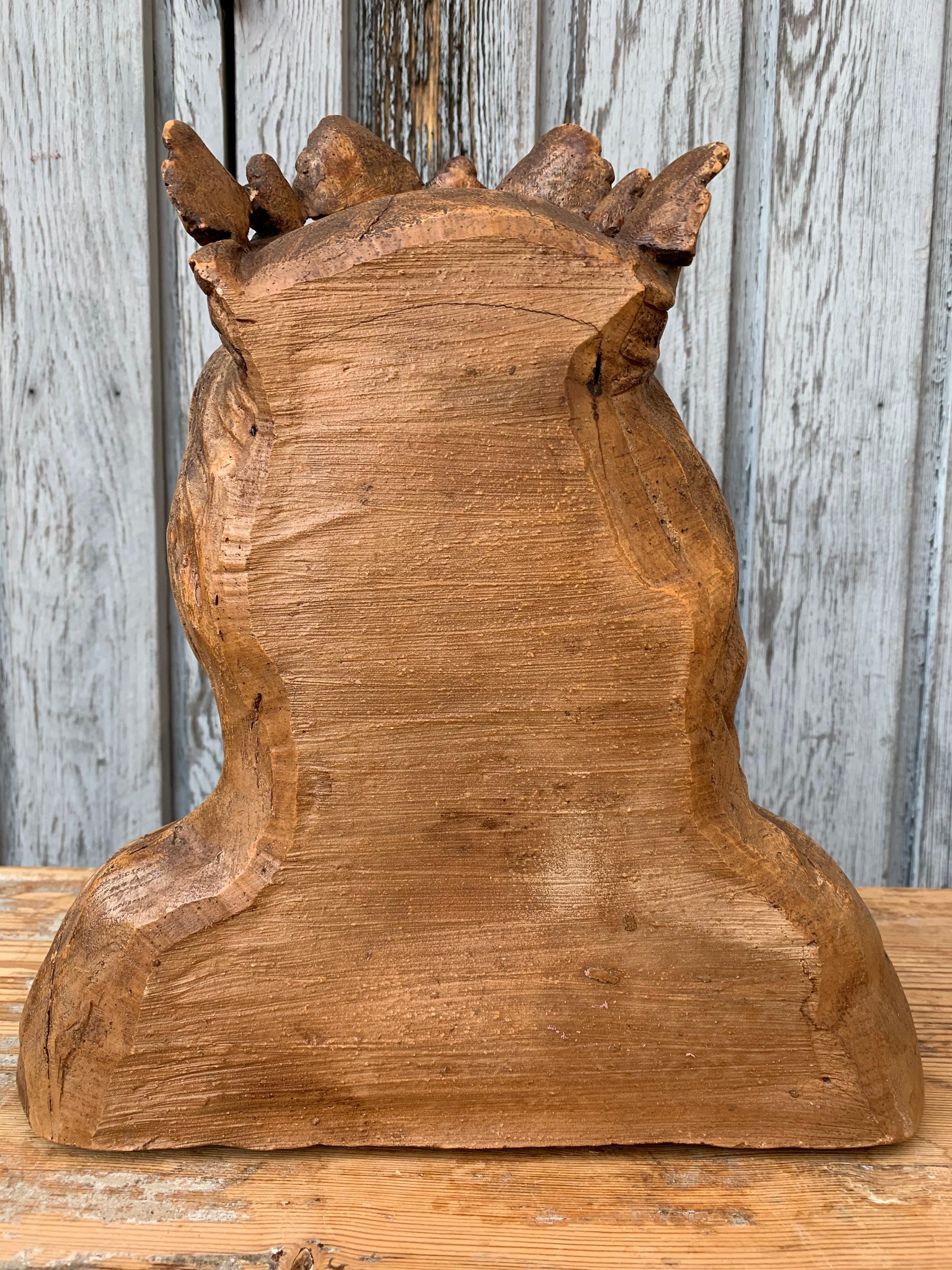 Early 20th Century Faux Bois Terracotta Sculpture of the Virgin Mary 7