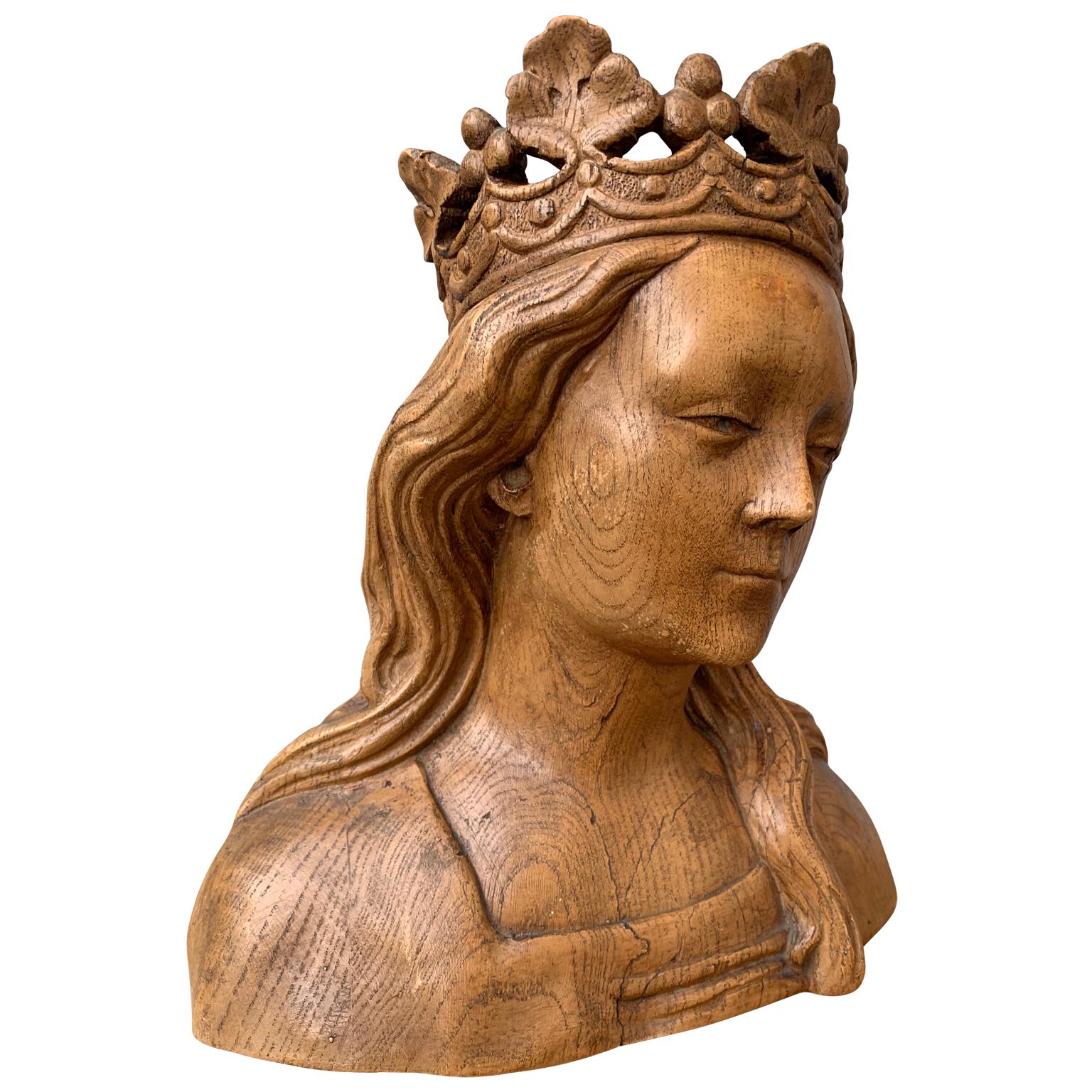 Dutch Early 20th Century Faux Bois Terracotta Sculpture of the Virgin Mary