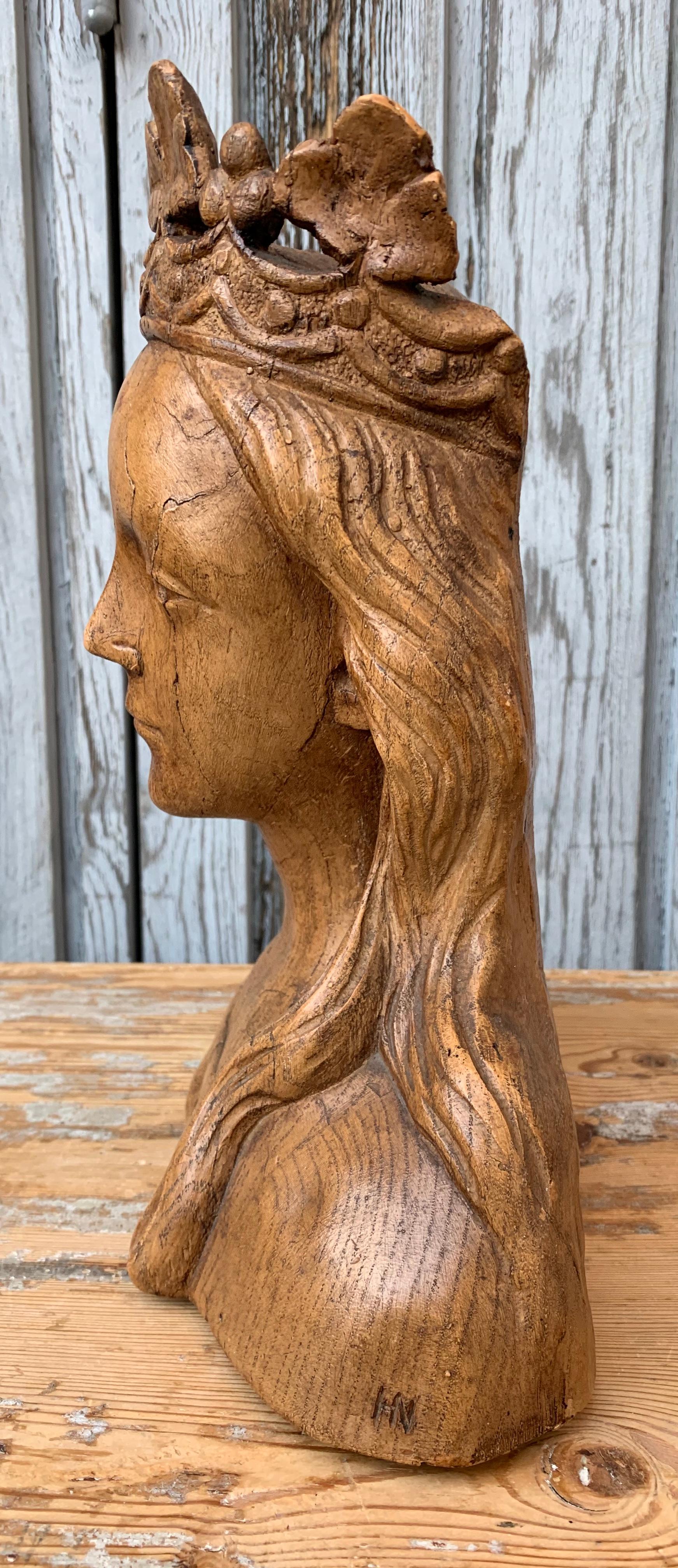 Early 20th Century Faux Bois Terracotta Sculpture of the Virgin Mary 2