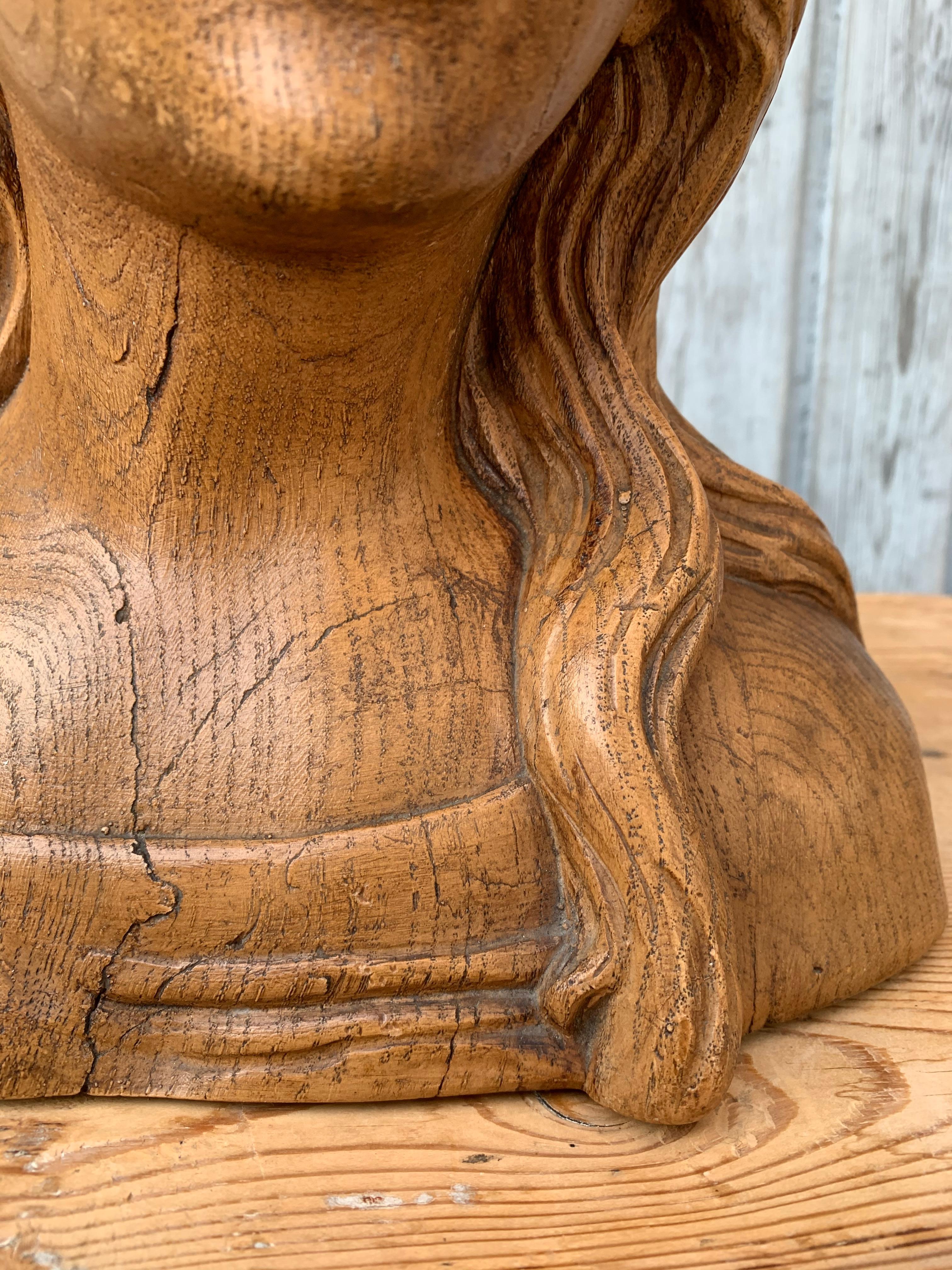 Early 20th Century Faux Bois Terracotta Sculpture of the Virgin Mary 4