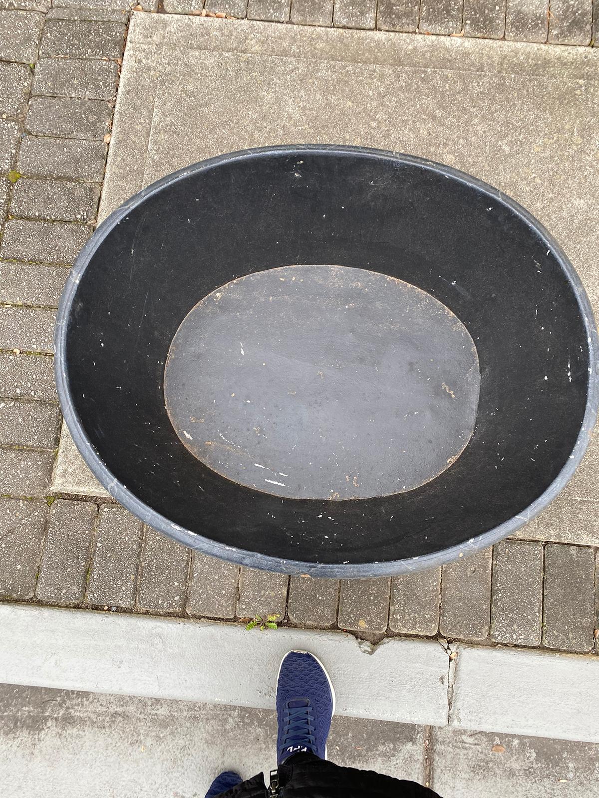 Tôle Early 20th Century Faux Marble Tole Footbath, Large Scale For Sale