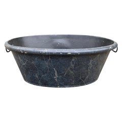 Early 20th Century Faux Marble Tole Footbath, Large Scale