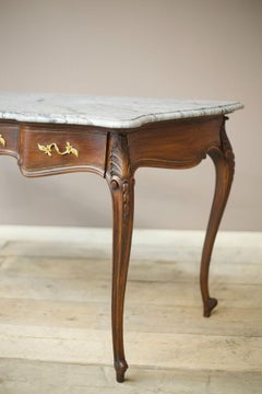 Early 20th Century Faux Rosewood and Grey Marble Console Table