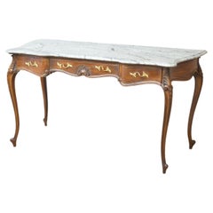 Early 20th Century Faux Rosewood and Grey Marble Console Table