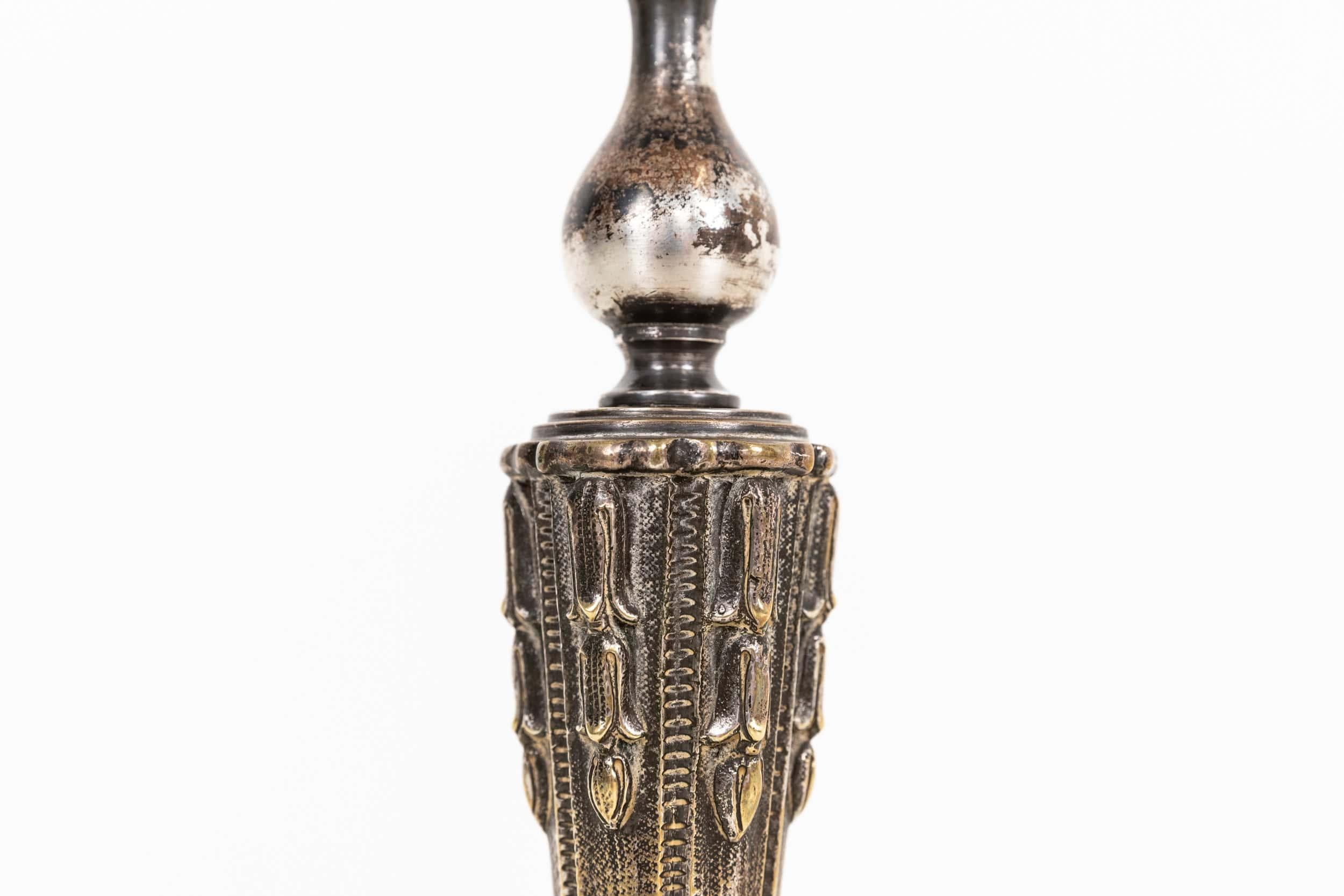 Edoardiano Lampada da tavolo antica placcata in argento F&C Osler dei primi del Novecento, 1924 ca. in vendita