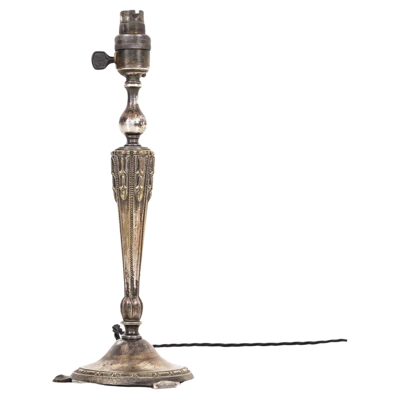 Lampada da tavolo antica placcata in argento F&C Osler dei primi del Novecento, 1924 ca. in vendita
