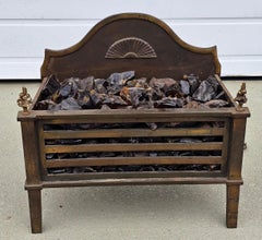 Early 20th Century Federal Style Iron and Brass Fireplace Insert