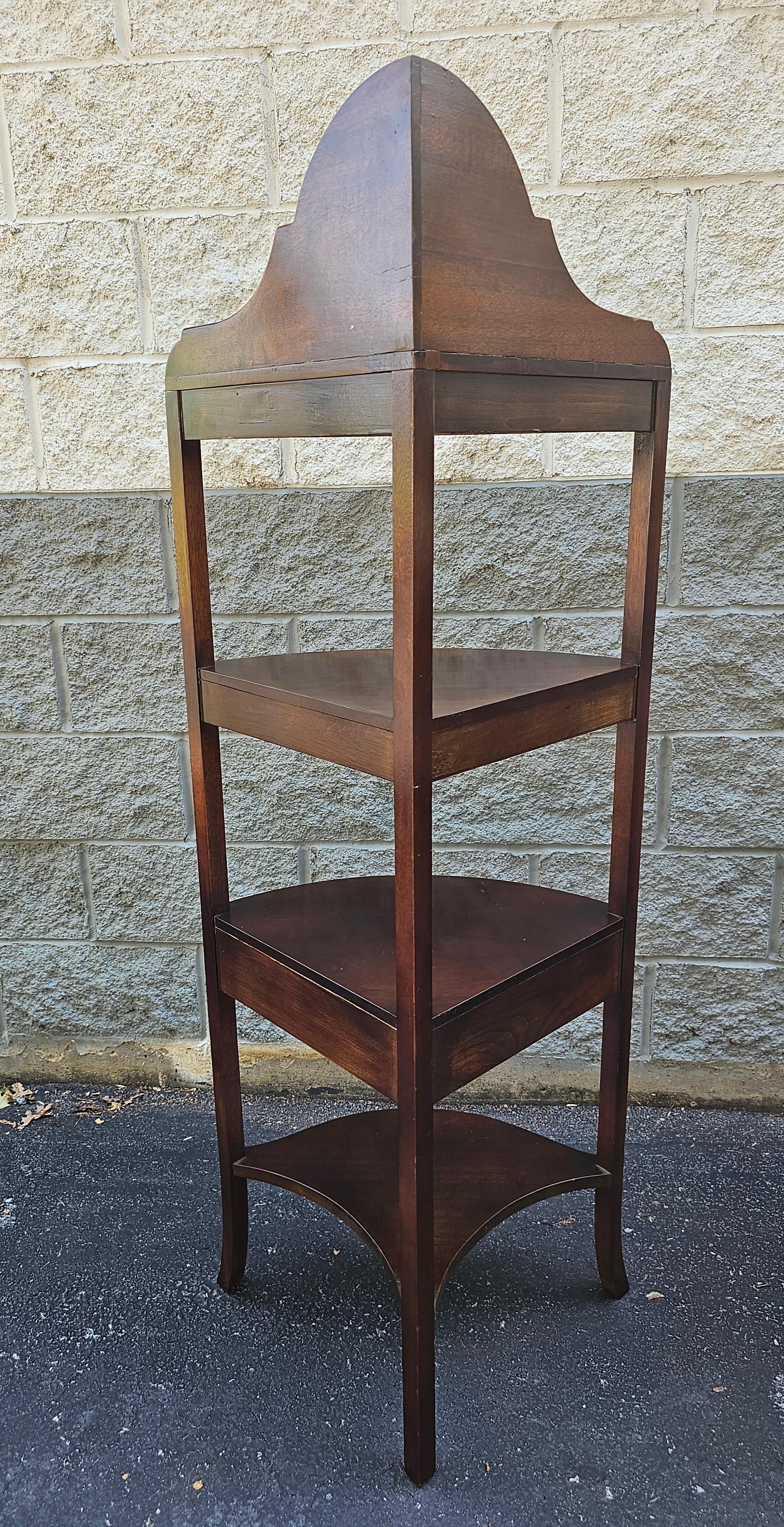 Other Early 20th Century Federal Style Mahogany Corner Etagere with Drawer For Sale