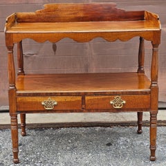 Lavandino a due cassetti a più livelli in mogano in stile Feder dei primi del Novecento