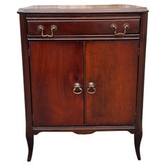 Early 20th Century Federal Style Mahogany Side Table and Sheet Music Cabinet