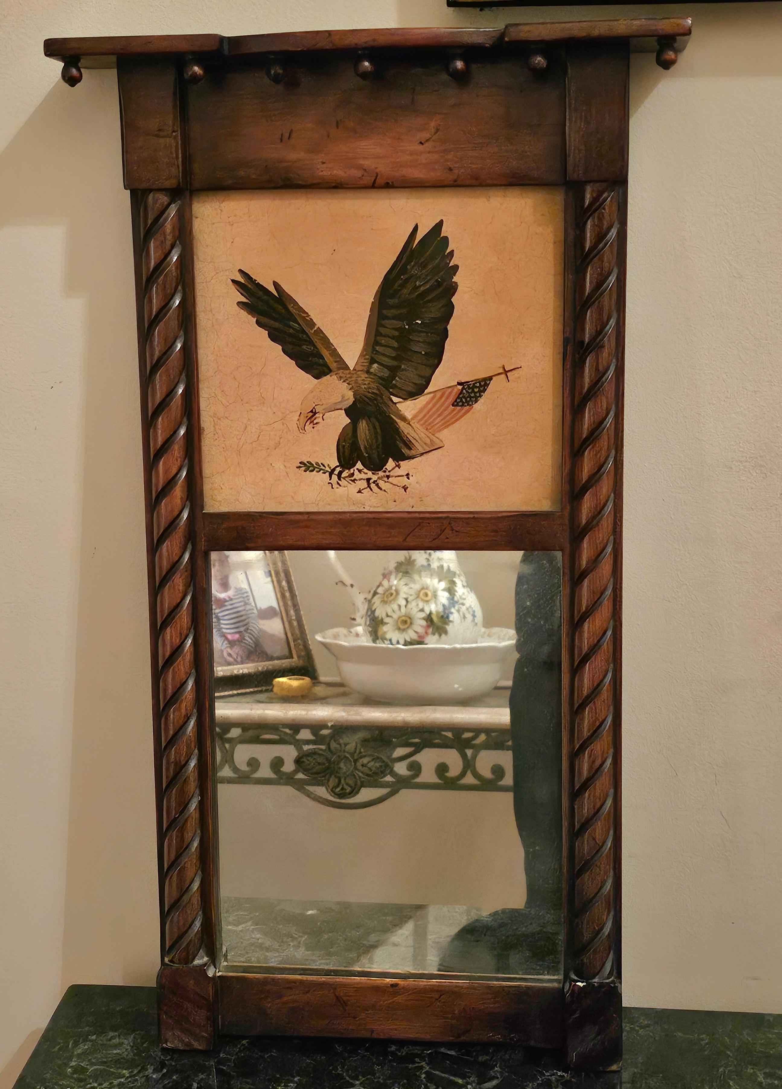 Early 20th Century Federal Style Mahogany Trumeau Mirror For Sale 1