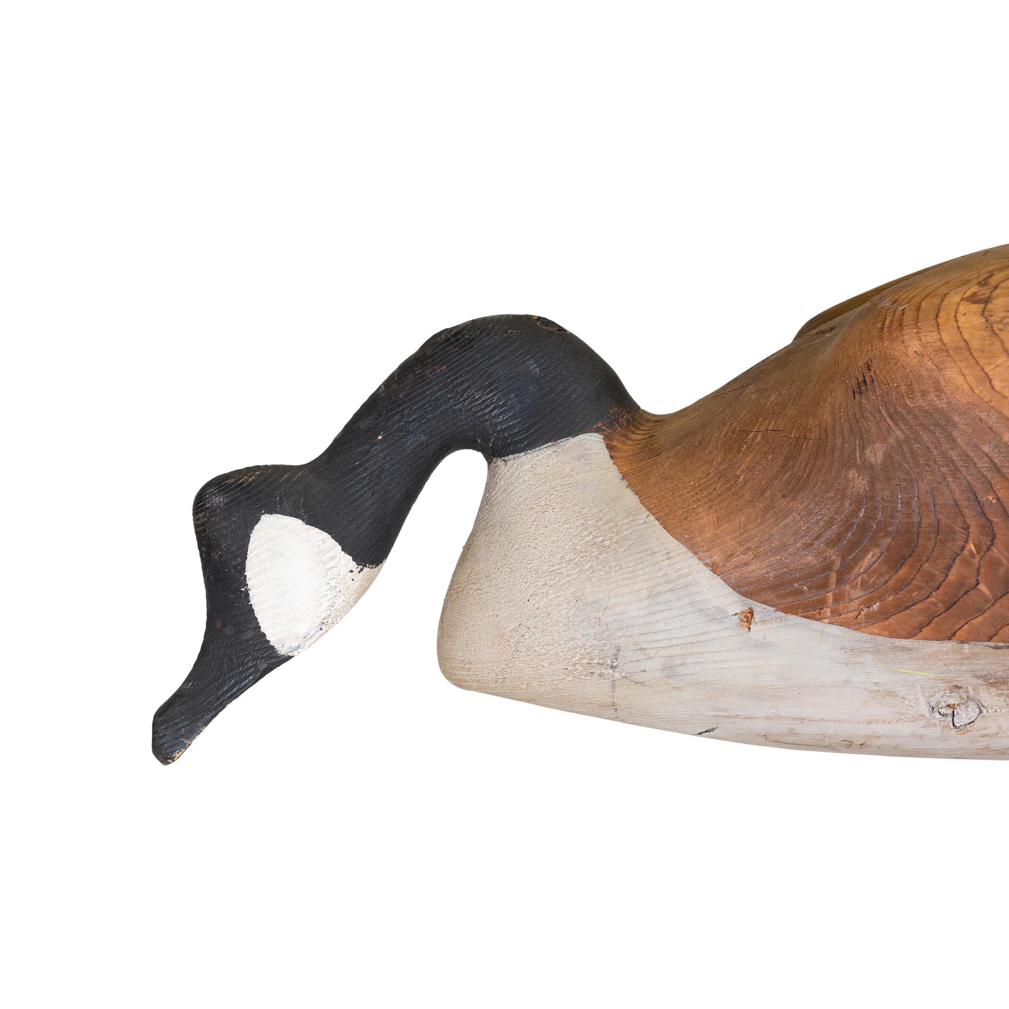 American Early 20th Century Feeding Goose Decoy For Sale