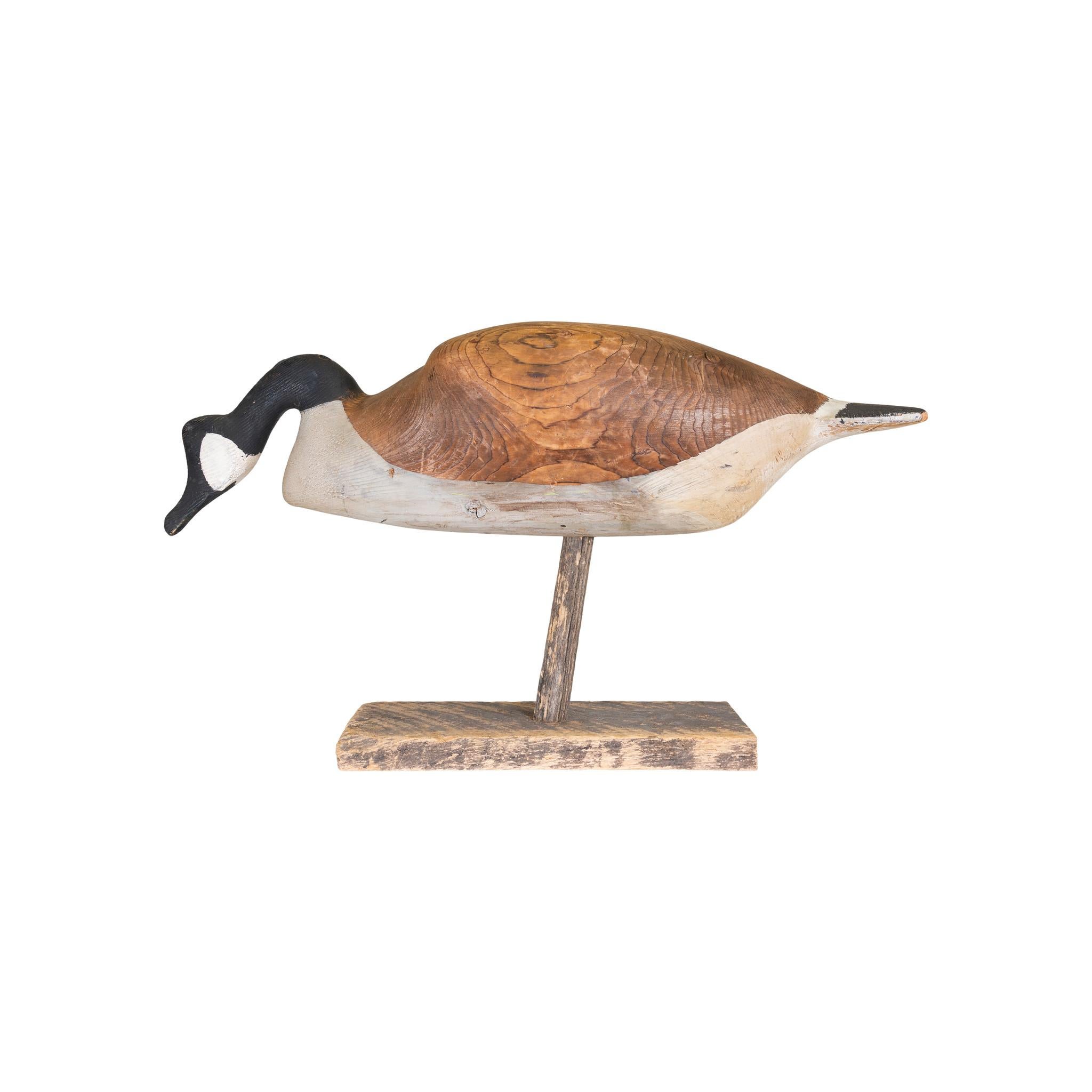 Early 20th Century Feeding Goose Decoy In Good Condition For Sale In Coeur d'Alene, ID