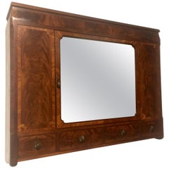 Used Early 20th Century Figured Mahogany Bathroom or Medical Wall Mounted Cabinet