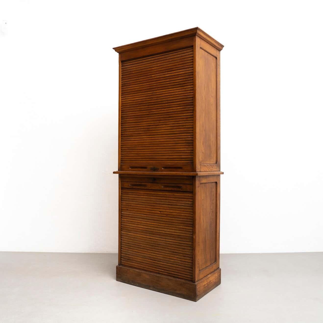 European Early 20th Century Filing Cabinet with Two Louvers Doors For Sale