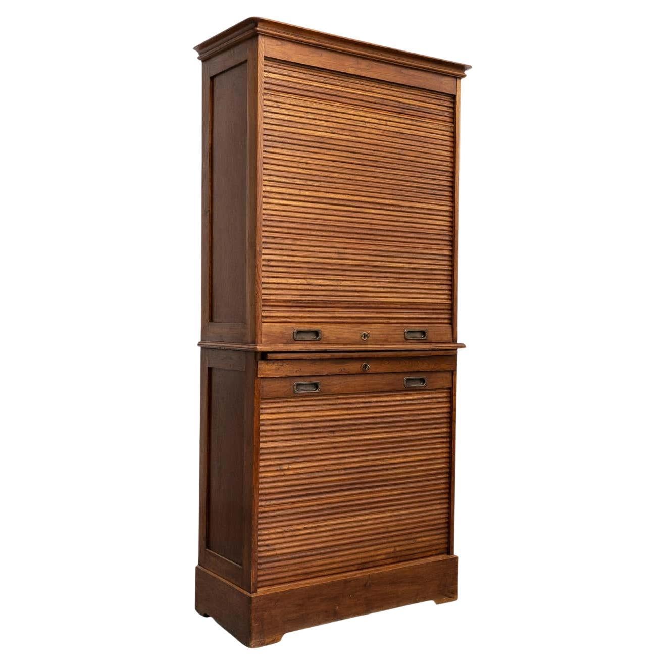 Early 20th Century Filing Cabinet with Two Louvers Doors For Sale