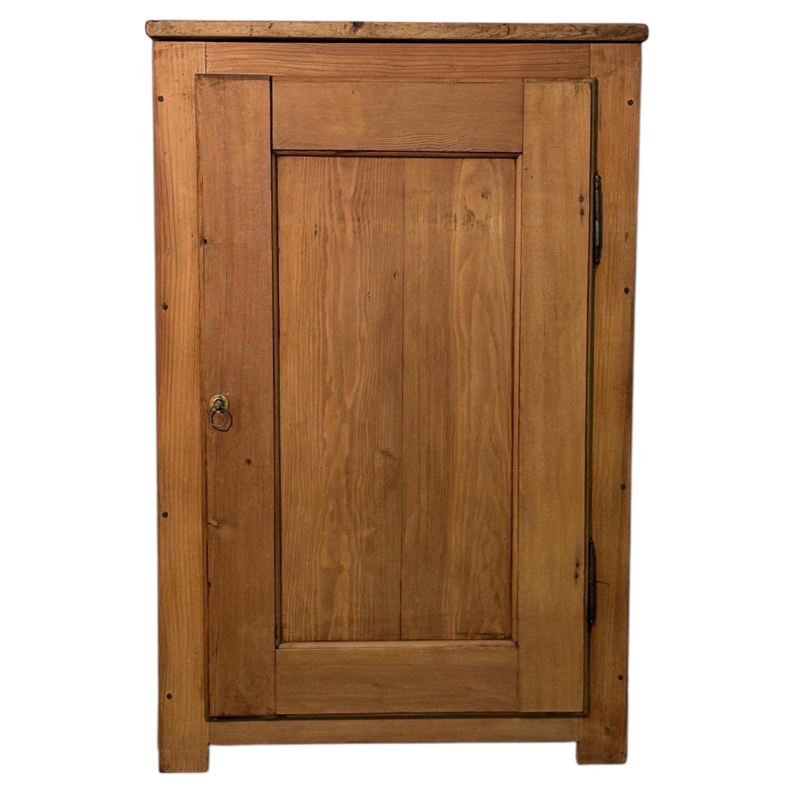 Early 20th-Century Fir Wood Cabinet with Single Door