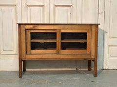 Early 20th-Century Fir Wood Cabinet with Sliding Front Panels