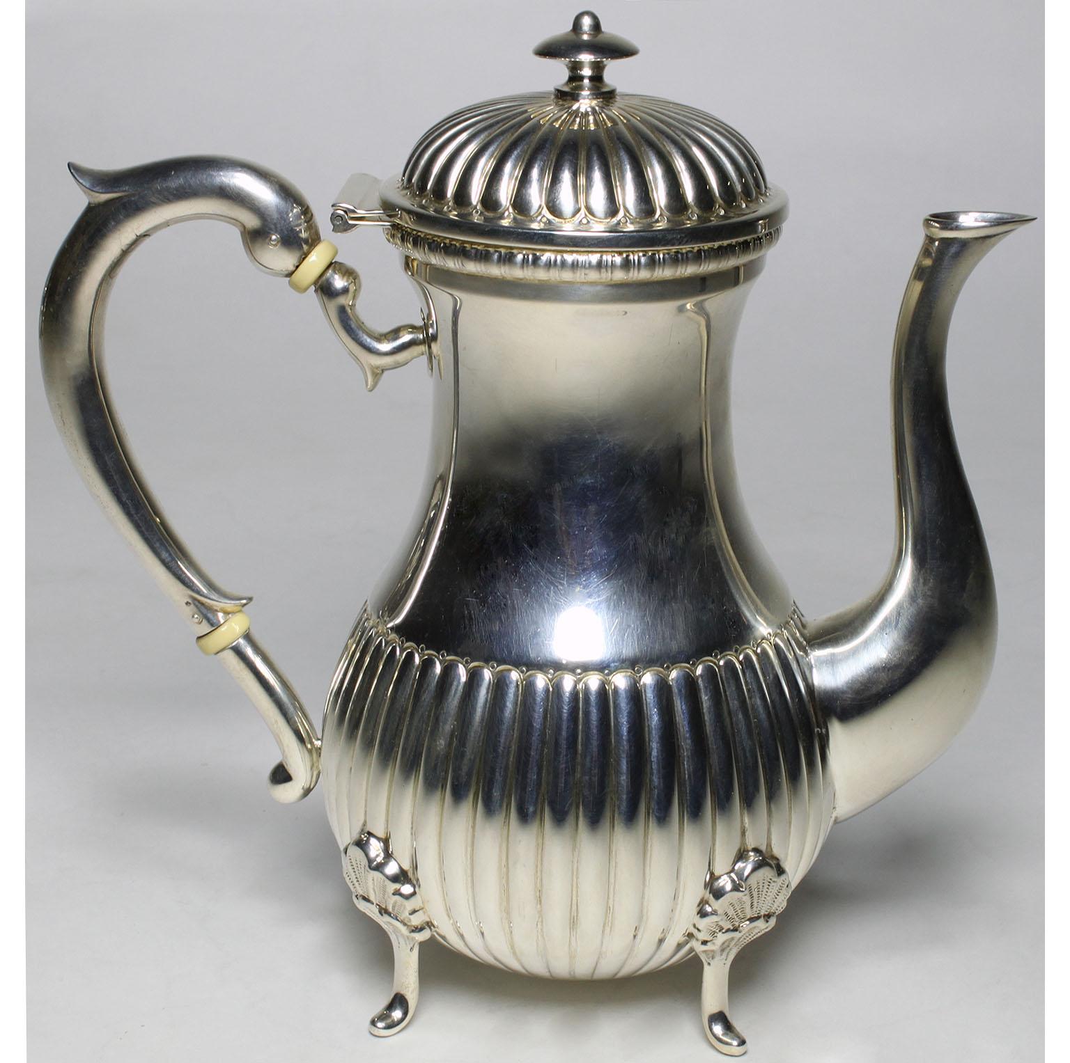 Early 20th Century Five-Piece Louis XV Style Sterling Silver Tea and Coffee Set For Sale 5