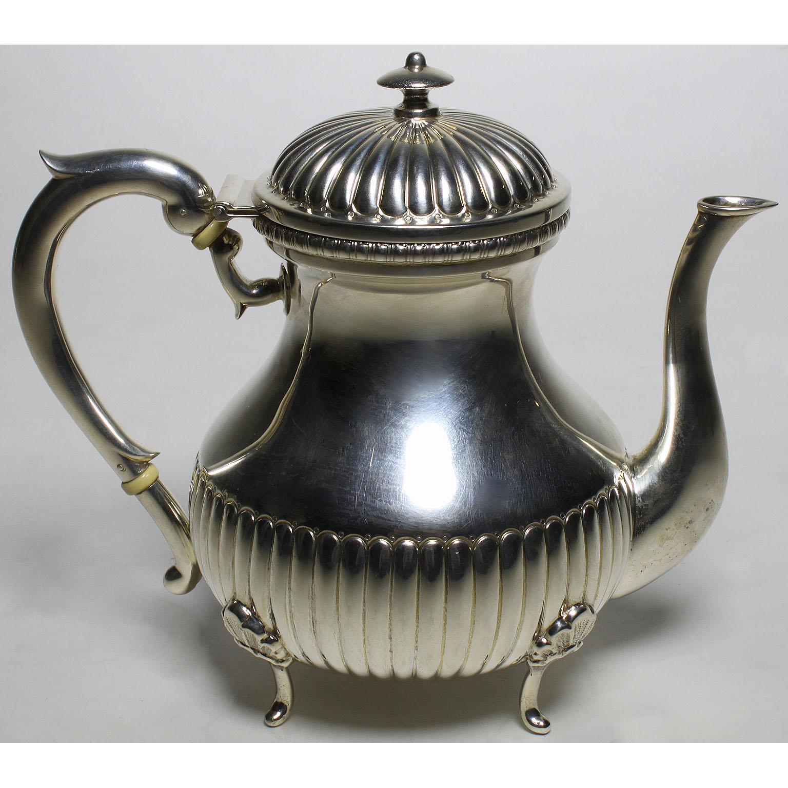 Early 20th Century Five-Piece Louis XV Style Sterling Silver Tea and Coffee Set For Sale 8