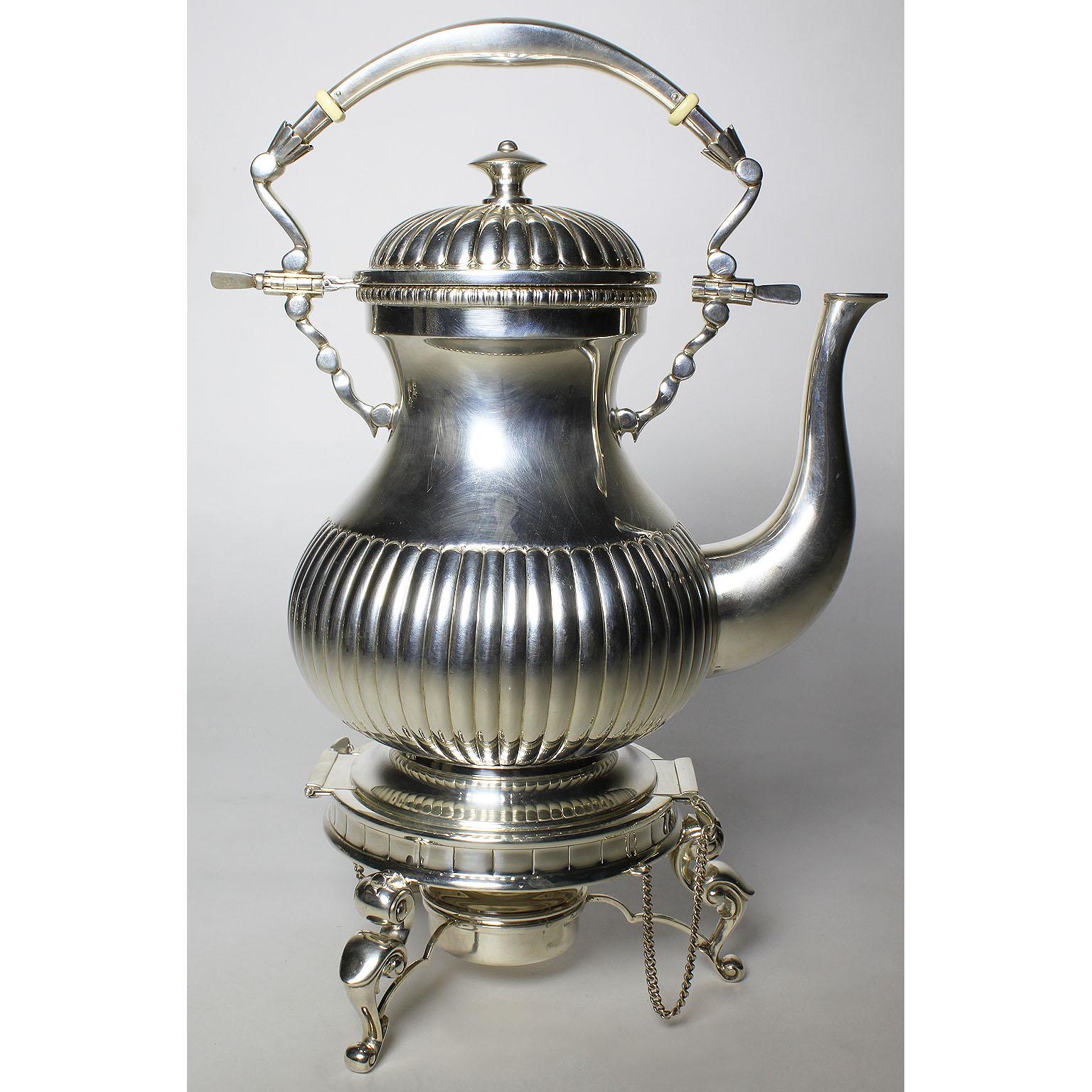 Argentine Early 20th Century Five-Piece Louis XV Style Sterling Silver Tea and Coffee Set For Sale