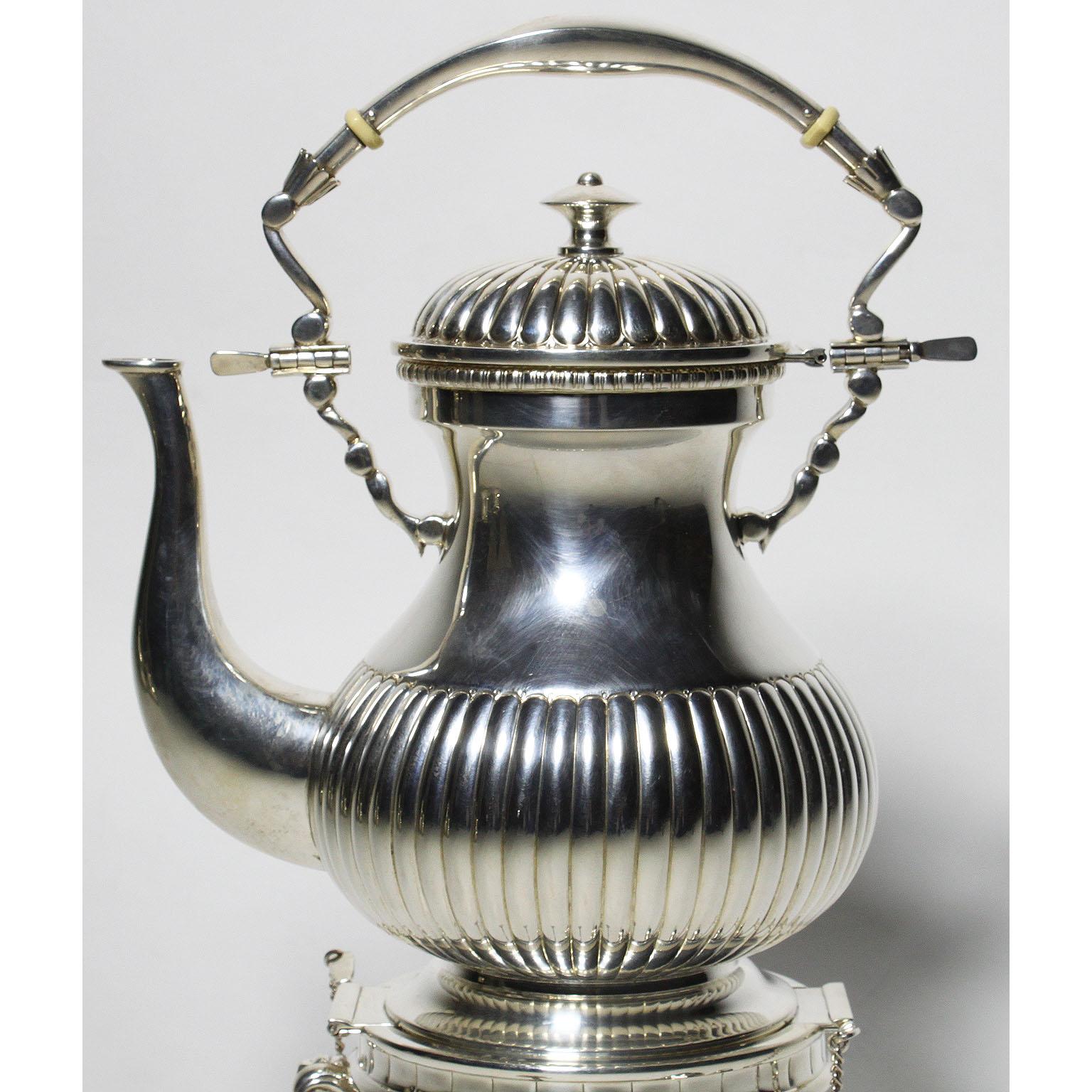Embossed Early 20th Century Five-Piece Louis XV Style Sterling Silver Tea and Coffee Set For Sale
