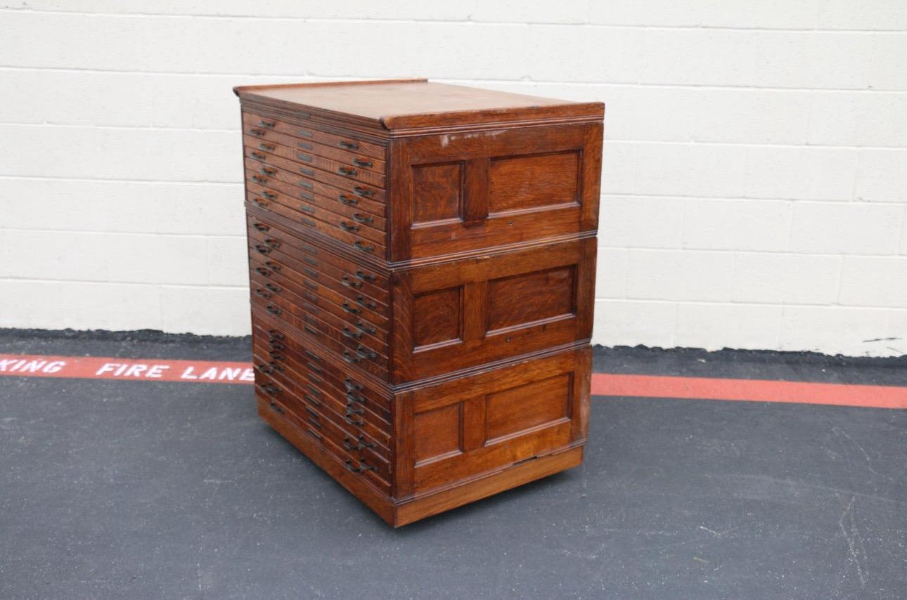 Industrial Early 20th Century Flat File Cabinet